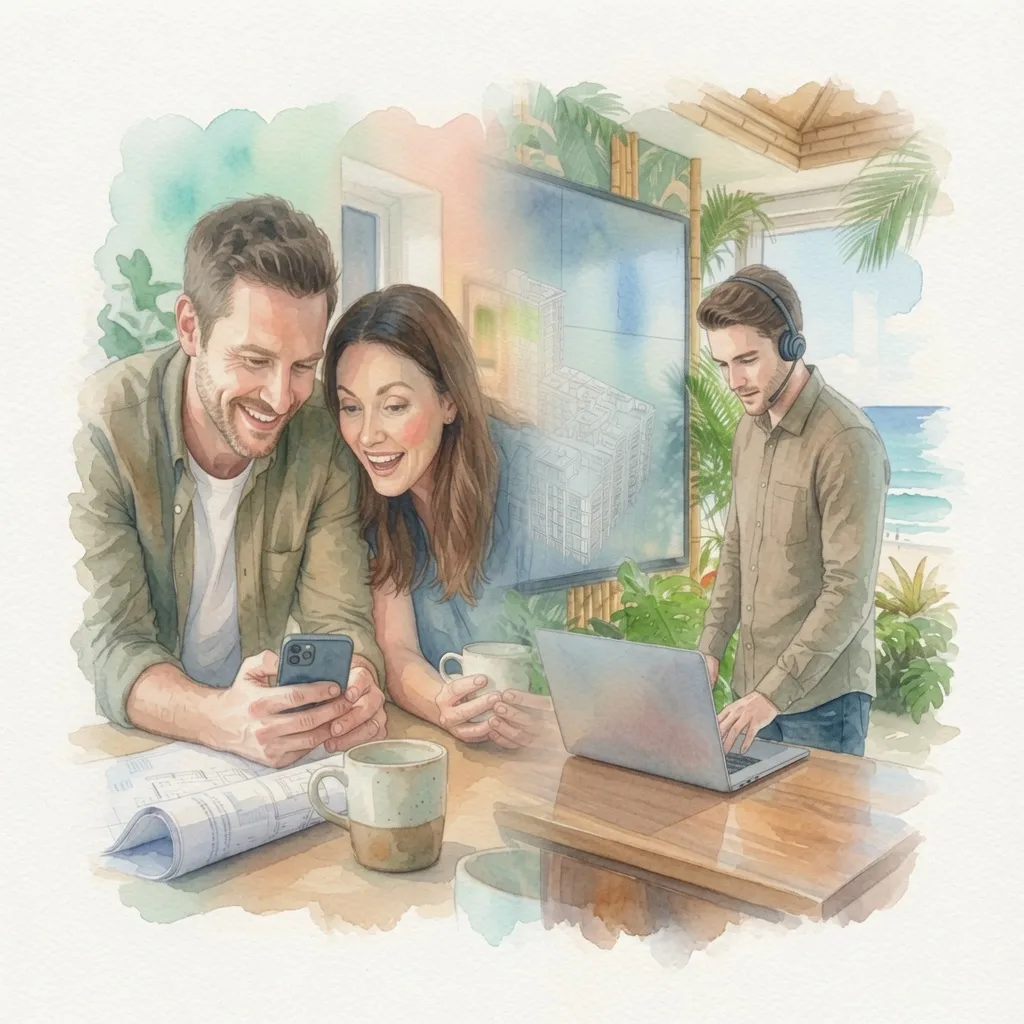 Watercolour sketch of a remote session