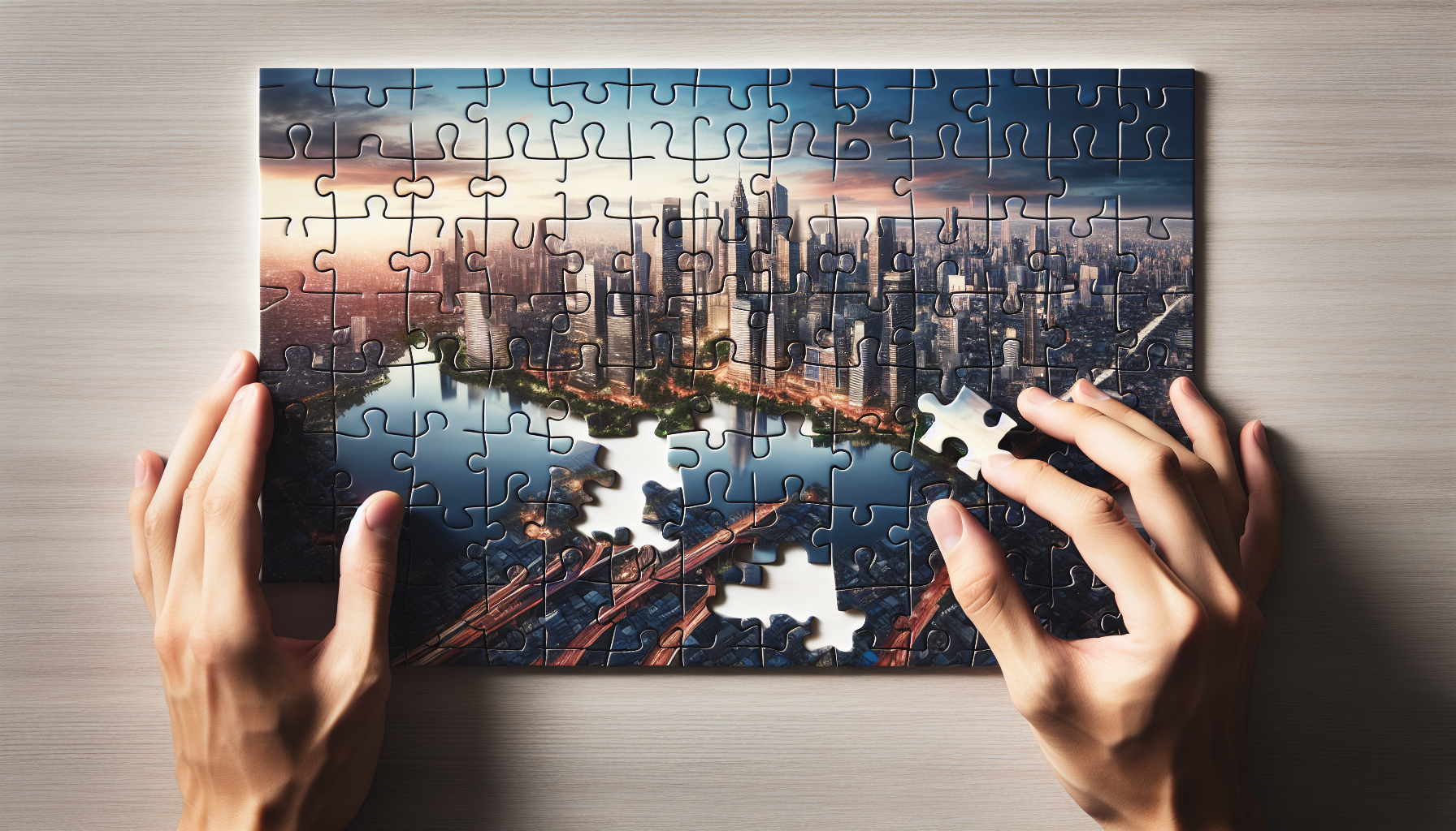 manipulation of cityscape reflecting real estate dynamics