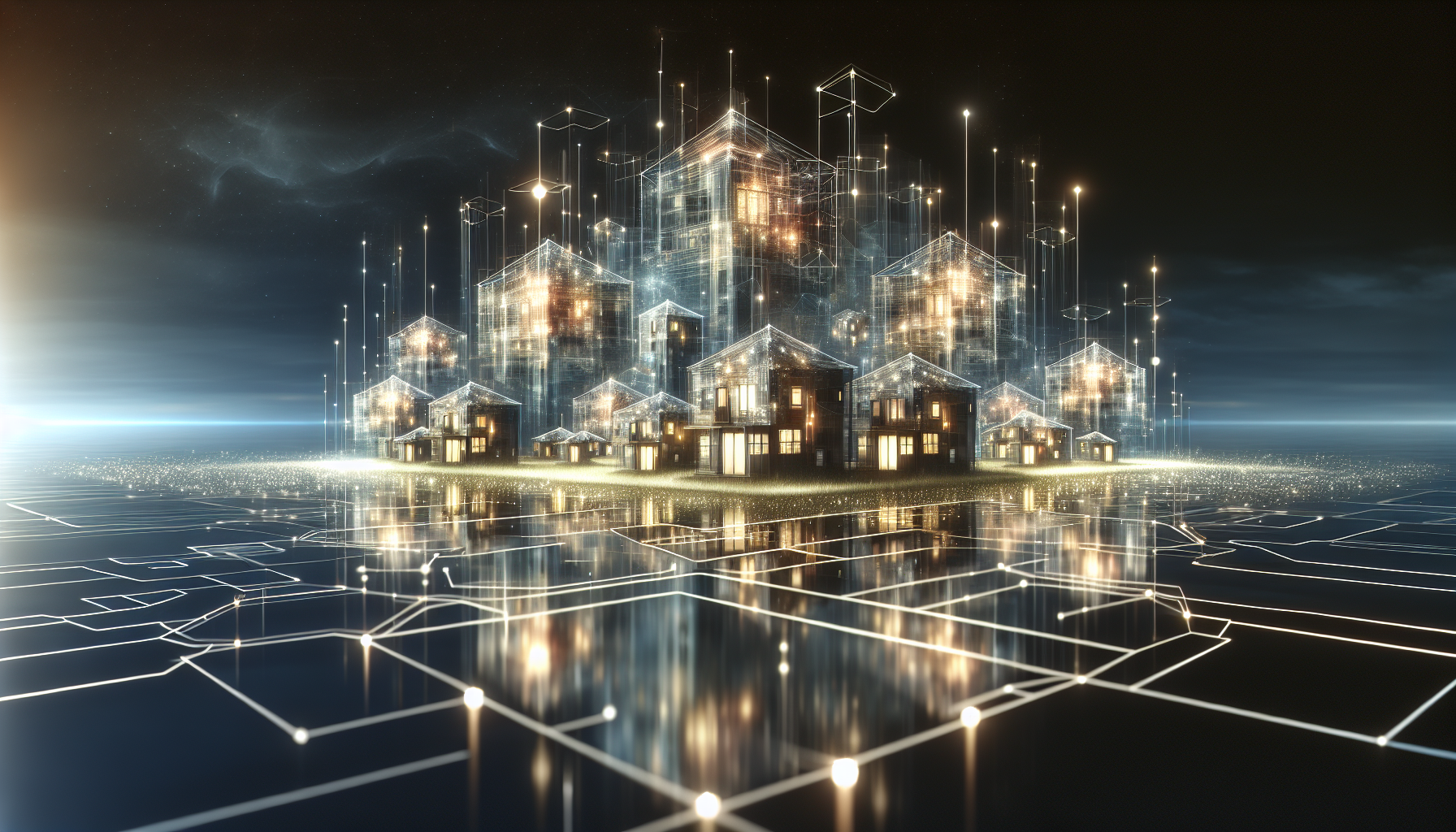 floating homes and glowing paths symbolizing lifestyle‑driven real‑estate