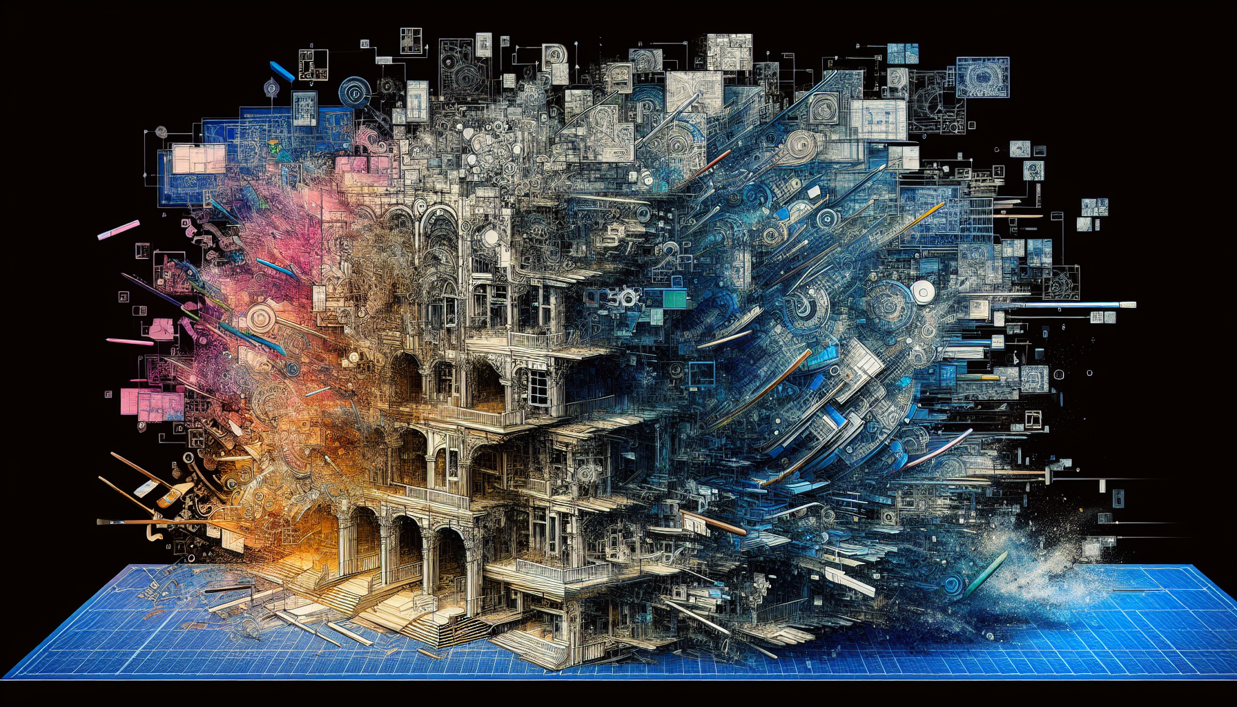 Architectural blueprint representing misalignment and confusion