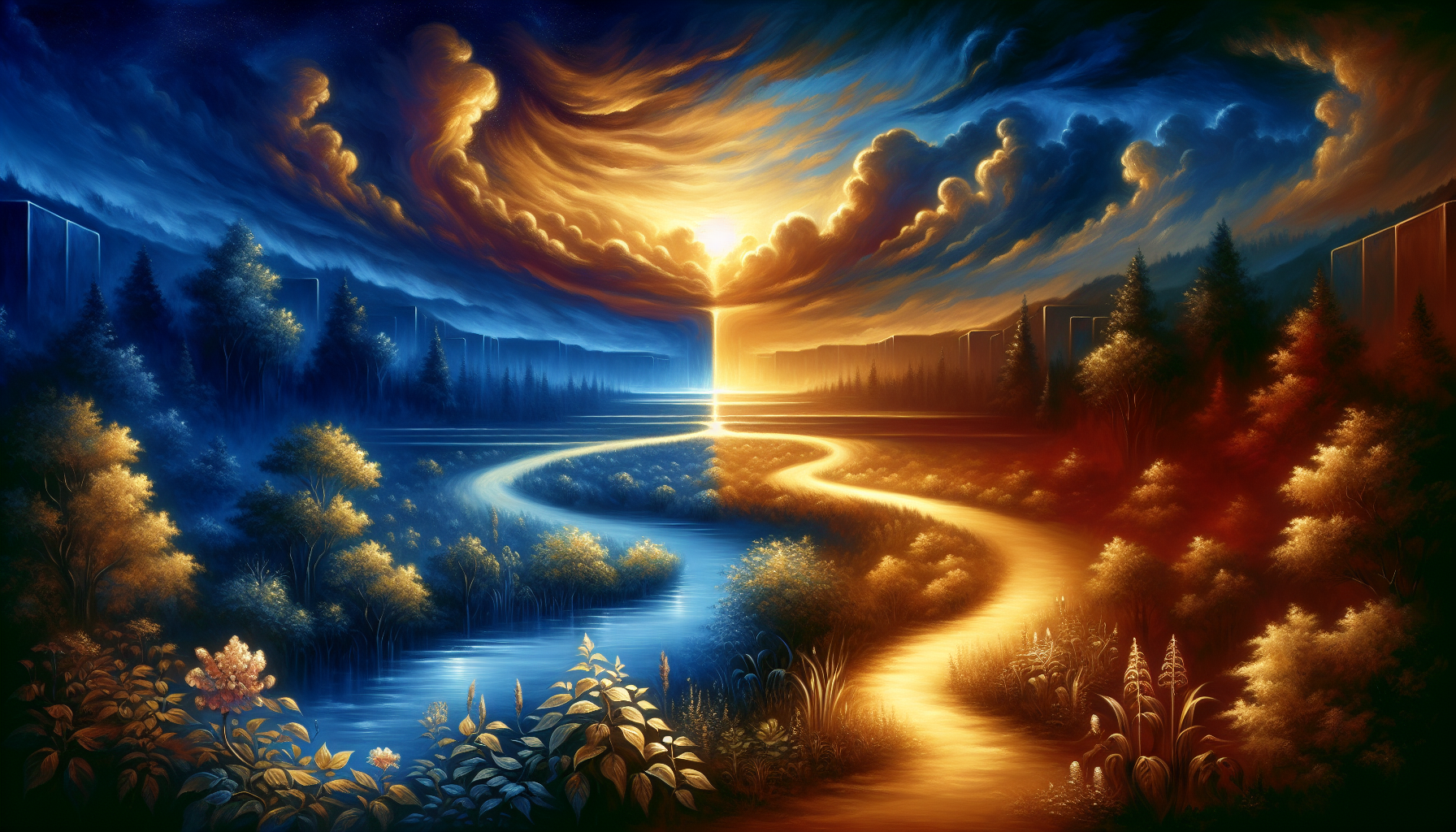 Two roads merging as a metaphor for decision-making in real estate