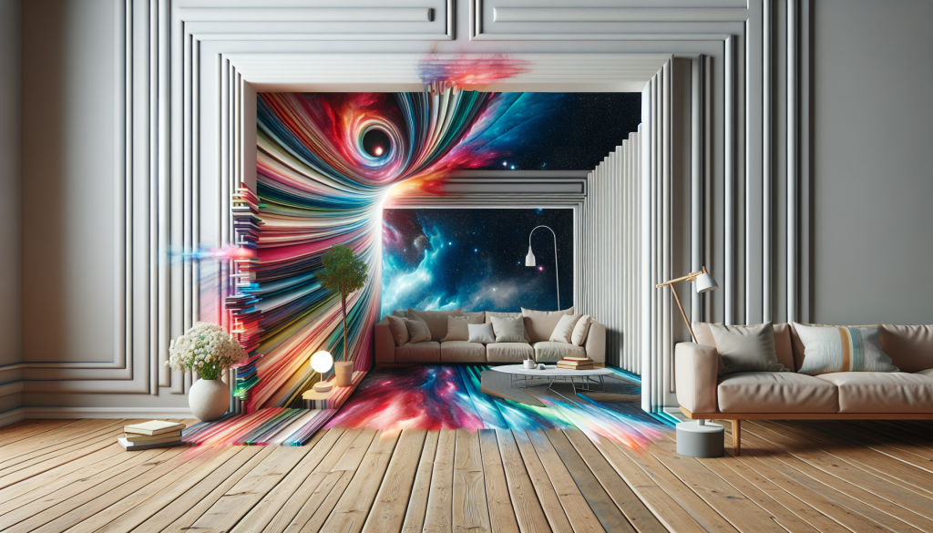 Surreal living space bending with endless walls